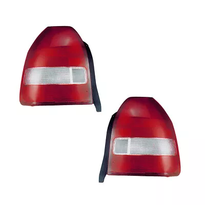 Tail Lights Lamps Pair Set For 99-00 Honda Civic Hatchback (Red/Clear) • $73