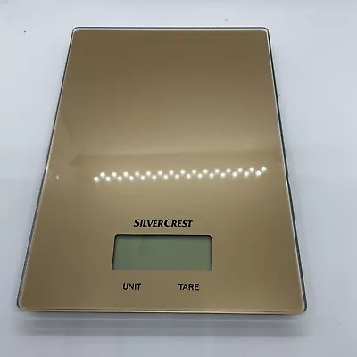 Silvercrest Digital Kitchen Scales Gold Colour Glass Surface No Battery Unrested • £8.49