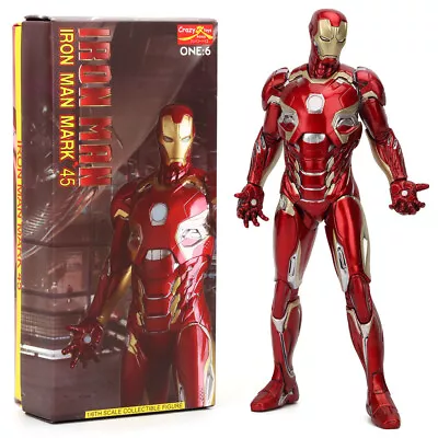 Crazy Toys Marvel Avengers Iron Man MK45 Tony Stark 12  Action Figure Model Gift • £38.39