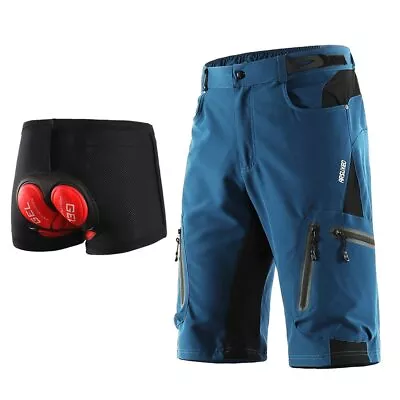 Men's Cycling Shorts Mountain Bike Bicycle Mtb Shorts Gel Pad Shorts Underwear • $12.99