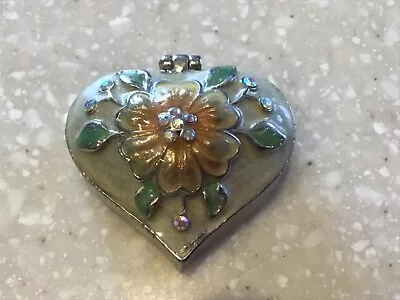 Monet Enamel Keepsake Floral Flower Heart Trinket Box  • $19