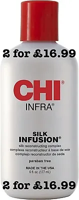 2 For 1 Farouk CHI Infra Silk Infusion Damaged Dry Hair  Serum Oil Repair 177ml • £16.99