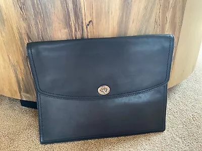 Vintage Coach 61987 Legacy Black Leather Large Envelope Clutch • $67.96