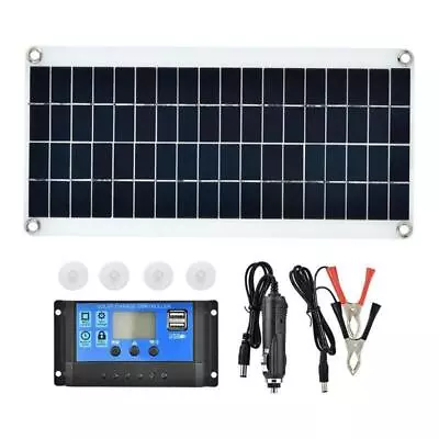 For Car Boat Caravan Camper Solar Panel Battery Charger Kit + 30A Controller  • £26.99