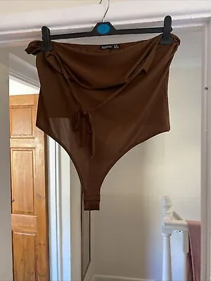 Boohoo Brown Halter Neck Bodysuit Size 20 • £3