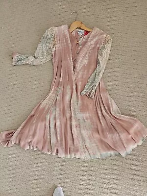 Stunning VINTAGE Boho Dress Small Rayon Hippy Festival 1970s One Of A Kind • $20.08
