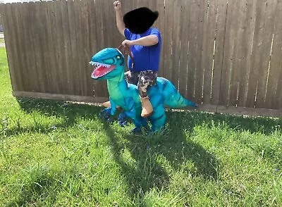 Costume Inflatable Riding T Rex Air Blow Up Adult Size. In Teal Blue Shades • $32