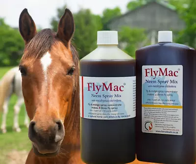 Equine Neem Oil And Eucalyptus Oil Fly Spray Concentrate 300ml Makes 3ltrs • £16.90