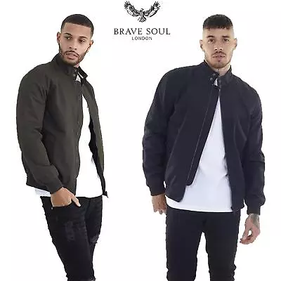 Brave Soul Mens Zip Up Lightweight Jacket Classic Blouson Summer Coat S-XL • £24.99