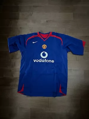 Vintage Manchester United Jersey Kit Away Blue Vodafone Nike Van Nistelrooy • $102.29