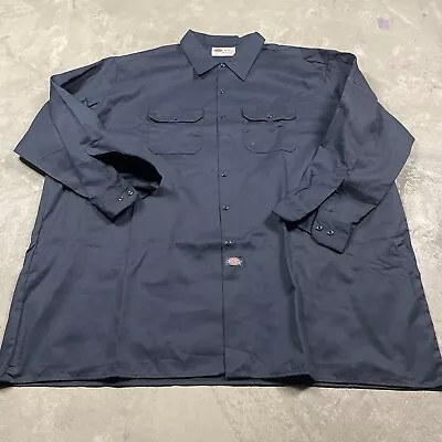 Vintage Dickies Shirt Men’s 4XL Tall Work 90s Y2K Navy Twill Mechanic Garage NOS • $19.99
