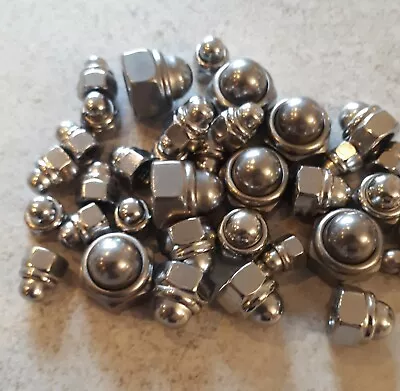 £4.88 • Buy Stainless Steel Domed Nyloc Insert Nuts 5mm 6mm 8mm 10mm - DOME NYLON LOCKING