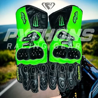 New Kawasaki Monster Motorcycle Racing Leather Gloves Ninja Racing Gants Guantes • $74.50