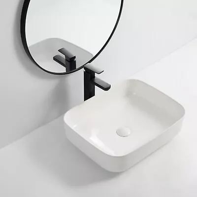 Good Quality Rectangle Vitreous Vessel Bathroom Sink White (Faucet Not Included) • $145