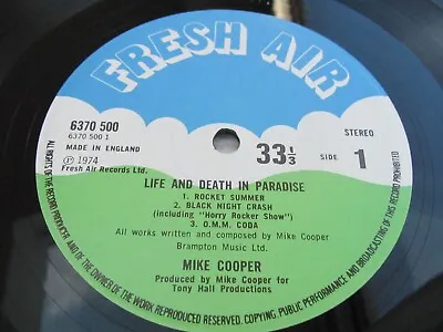 Mike Cooper  LIFE AND DEATH IN PARADISE 1974 UK LP Psych Rarity NMINT/MINT HEAR • £14