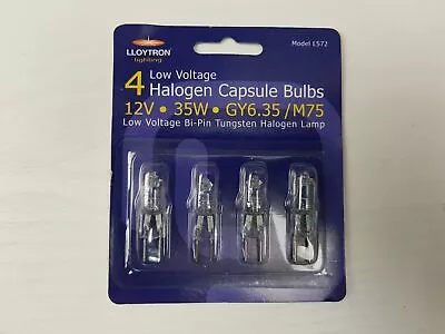 4 X Halogen Capsule Bulbs 12V 35W GY6.35 /M75 LLOYTRON L572 600 Lumens Dimmable • £5.99