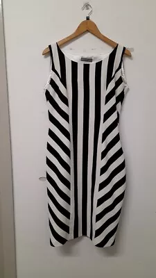 Michaela Louisa Stunning Striped Occassion Dress  Llined Sleeveless Uk14 Cg Bc1 • £15