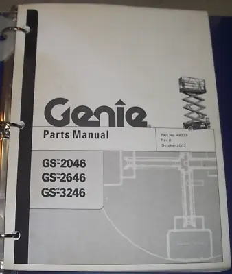 Genie Gs-2046 Gs-2646 Gs-3246 Scissor Lift Parts Manual Book Catalog • $89.99
