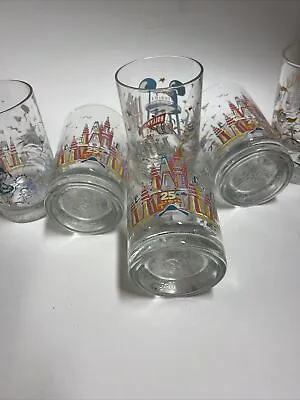 1996 Disney World 25th Anniversary 4 Magic Kingdom Glass 2 Hollywood Mickey Mous • $39.99