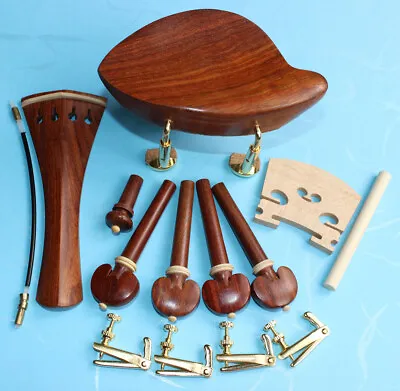 1set New Rosewood 4/4 Violin Accessories Bridge Chinrest Endpin Tuner • $19.99