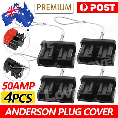 $7.95 • Buy 4pcs Dust Cap Black Anderson Plug Cover Style Connectors 50AMP Battery Caravan