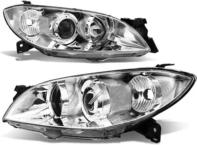 Chrome 2004-2009 For Mazda 3 Sedan Headlights Halogen Projector Headlamps LH+RH • $244