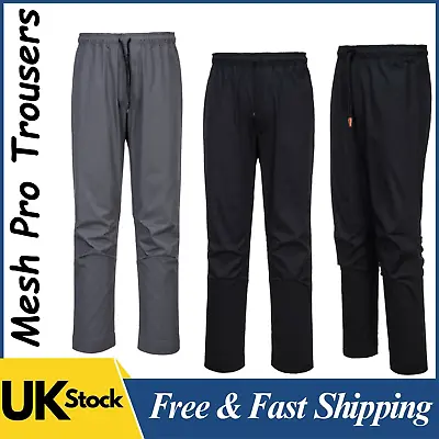 Portwest Mesh Air Pro Trousers Slim Fit Chef Kitchen Catering Polycotton Trouser • £5.49