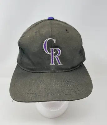 Colorado Rockies Black Vintage Hat New Era Pro Model Snapback VTG CR • $12.97