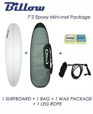 NEW Billow 7'2'' Epoxy Mini-mal Surfboard Matte Finish Package With 3xFCS Fins • $9999