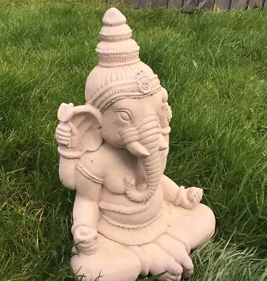 Large Stone Garden Ganesh Praying Elephant Buddha Statue Ornament FREE POSTAGE • £30