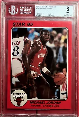 1985 Star Team Supers 5X7 MICHAEL JORDAN #CB1 Bulls MJ Schonco Sports BGS 8 • $999.99