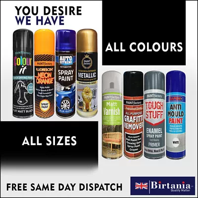 All Purpose Spray Paint Aerosol Auto Car Van Bike Matt Gloss Metal Wood Plasic-0 • £6.79