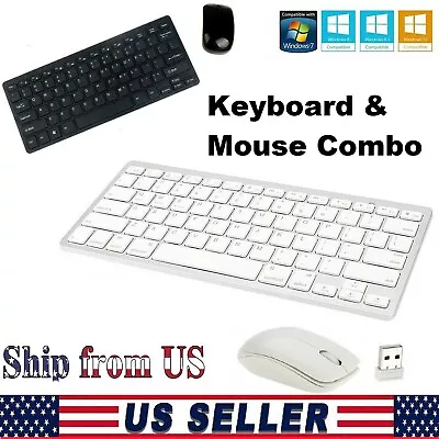 Wireless Keyboard & Mouse Set 2.4Ghz Slim For Mac Computer PC With USB Receiver • $19.80