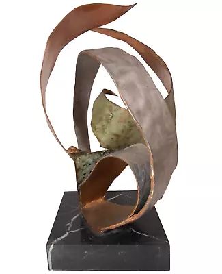 Irmgard Mahler Brutalist Vint Unsgnd Copper W/verdigris Abstract Table Sclptr • $1687.50