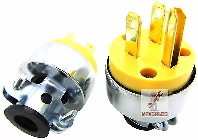 $6.99 • Buy 2pc MALE Extension Cord Electrical Wire Repair Replacement Plug End