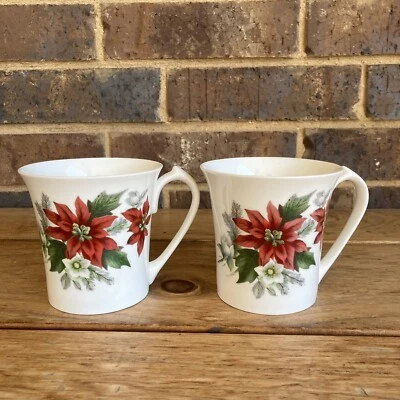 £29.49 • Buy Aynsley Bone China Christmas Flowers Coffee Cups Tea Cups Set Of 2