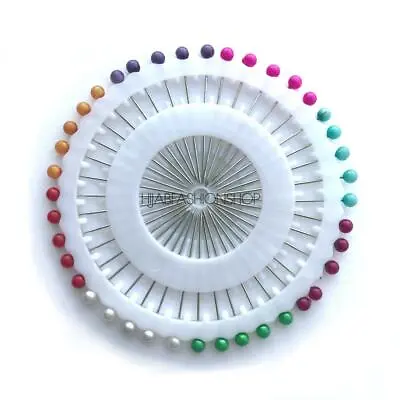 Pearl Hijab Scarf Pins Safety Pin Wheel Craft Tailor Sewing Hat - 35mm -FREE P&P • £1.99