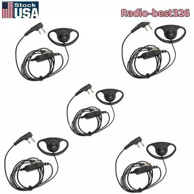 5pcs D Shape Earpiece With PTT Mic Headset For IC-F3011 F4011 F3001 Radio • $54.90