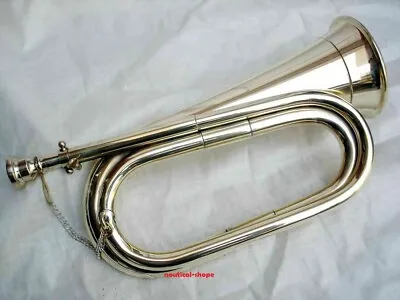Professional School Army Military Boy Scout Bugle Brass Plated Chrome Finish • $66