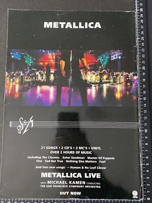Metallica - S&m- A4 Advert Poster M63 • £4.99