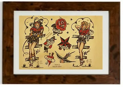  Sailor Jerry Tattoo Vintage SJT2 Framed Print  • £28.04