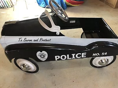 Vintage Police Metro City’s Finest Patrol Metal Pedal Car By Instep No. 54 • $450