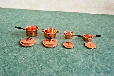 Doll House Miniature 1/12   Scale Copper Pots Made Of Metal • $6