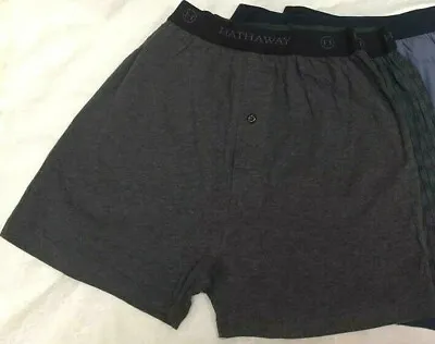 New 2 Pcs Hathaway Mens Knit Boxer Short Underwear COTTON/SPANDEX~ M   L  XL • $12.99