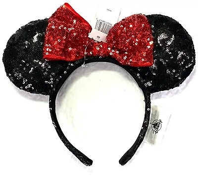 Disney Parks Classic Red & Black Sequins Minnie Ear Headband • $17.46