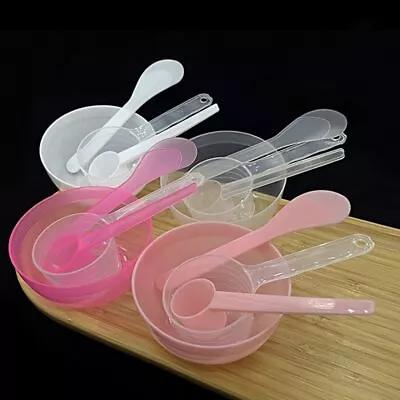 4Pcs Face Mask Mixing Bowl Set Mixing Tools With Silicone Facial Mask Bowl New • £3.02