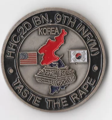 Manchu Recovery Graverapers HHC 2d BN 9th INF Challenge Coin 1.5   DIA C-2  • $29.95