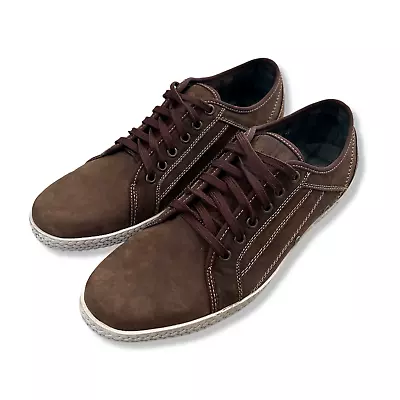 Mens Yachtsman Leather Casual Brown Shoes Comfort Boat Deck Trainers UK Size 9 • £25.98