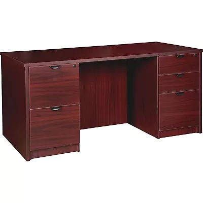 Lorell Double-pedestal Desk F/F B/B/F 60 X30 X29  Mahogany PD3060DPMY • $983.01