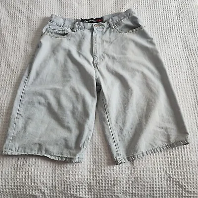 Vintage Five Elementz Jean Shorts Mens 36 Light Blue Button Zip Street Wear • $19.10